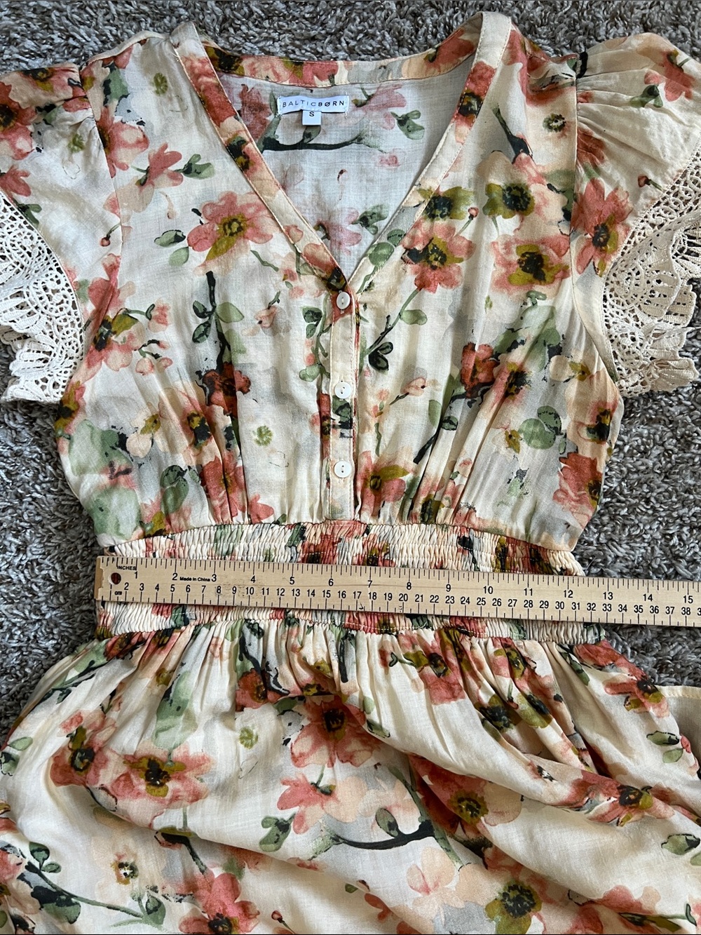 Like New! BALTIC BORN Aliyah Midi Dress Coral Floral in Size S - Picture 15 of 16